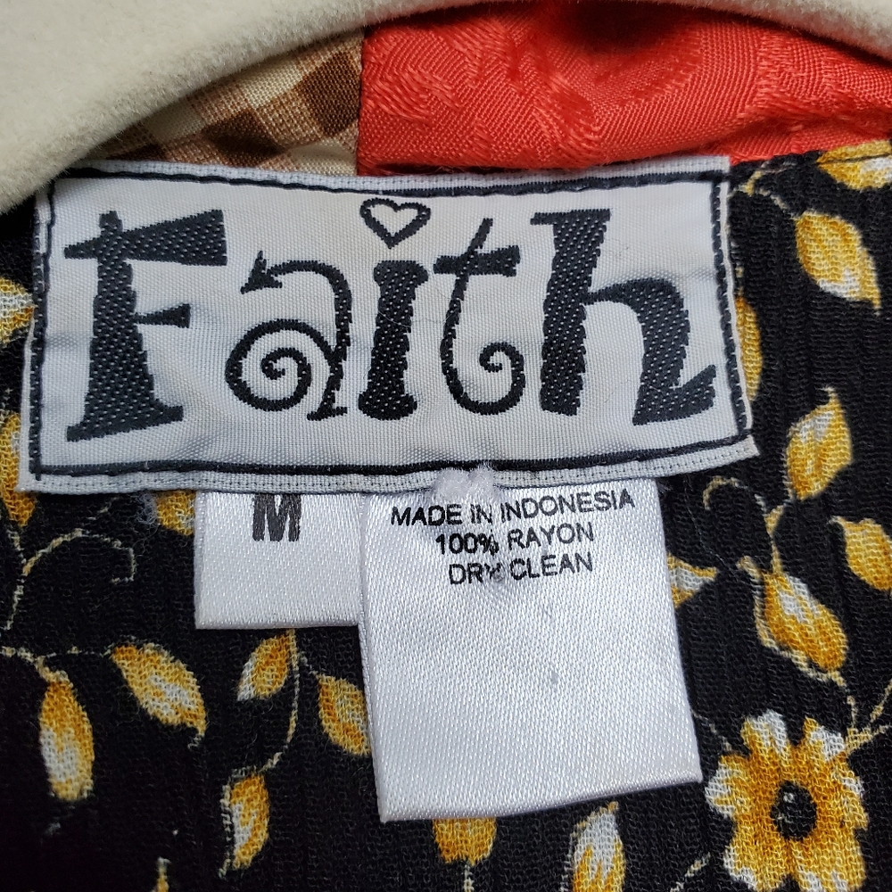 Vintage Faith Patchwork Art To Wear Button Up Jacket Size M - Picture 8 of 8